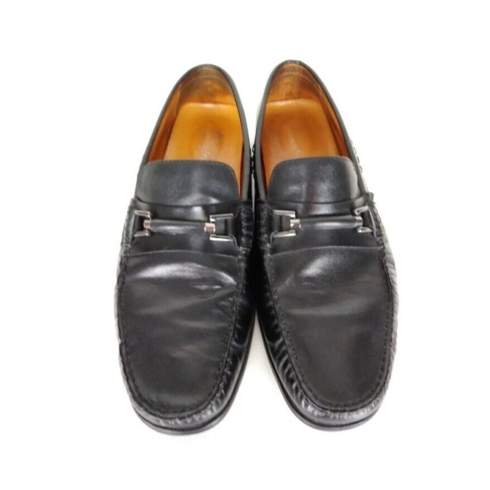 Donald Pliner Imari Black Leather Moccasin Driving Loafer Size 10.5M S72-8